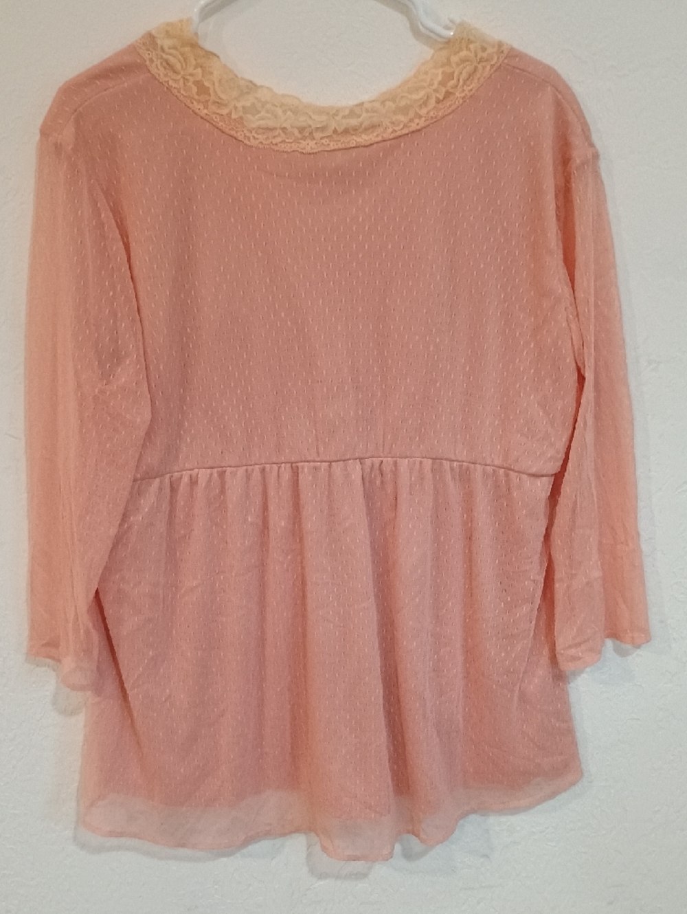 Suzanne Betro Soft Peach Lace-Trim Top - Picture 7 of 7